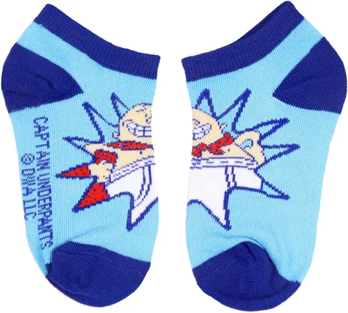 Vista 5 de Bioworld Captain Underpants - Calcetines invisibles de superhéroe para niños, 4 pares (10-4), Multi colorido