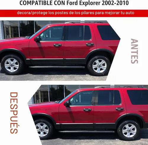 Vista 6 de BASIKER Compatible con Ford Explorer 2002 a 2010 Kit de moldura de poste de pilar con teclado/sin teclado, cubierta de pilar B de ventana de puerta