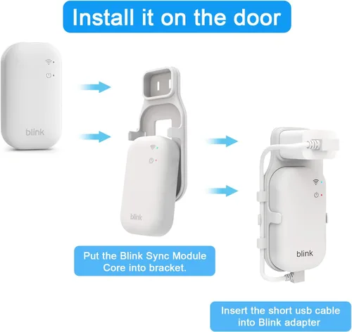 Vista 6 de Soporte de toma de pared para el núcleo del módulo Blink Sync - Soporte que ahorra espacio para cámaras de seguridad Blink para interiores