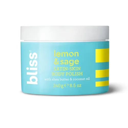 Vista 6 de Bliss Satin-Skin - Esmalte corporal – Limón y salvia – Exfoliante corporal con manteca de karité y aceite de coco – 8.5 onzas – Cuidado de la piel
