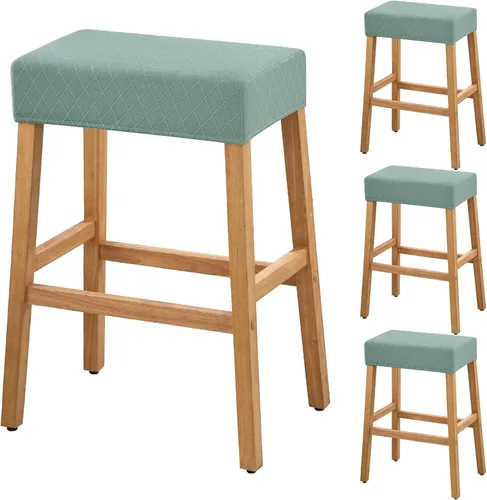 Vista 42 de YISUN Fundas de taburete rectangulares, paquete de 2 fundas elásticas impermeables para asiento de silla de montar, taburetes de bar, sillas de bar