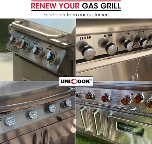 Vista 6 de Unicook Paquete de 4 cubiertas de parrilla de 58 pulgadas y perilla de control de parrilla