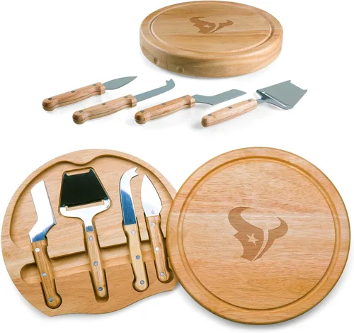 Vista 6 de PICNIC TIME NFL Circo Juego de Tabla de Quesos y Cuchillos - Juego de Tabla de Charcutería - Tabla de Cortar de Madera