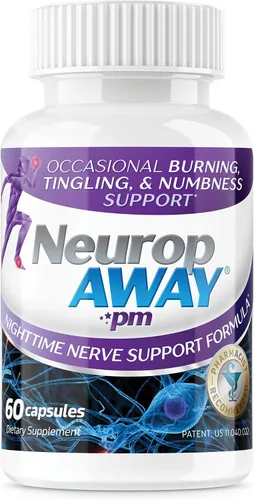 Vista 8 de NeuropAWAY Apoyo nervioso PM, con ácido R-alfa lipoico para ayudar a proporcionar alivio nervioso en tan solo 5 días, acetil-L-carnitina, teanina