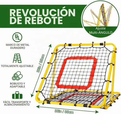 Vista 6 de BaseGoal Dual-Sided Baseball Softball Rebounder Net Amarillo