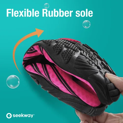 Vista 2 de SEEKWAY - Zapatos de agua unisex, de secado rápido, tipo calcetín y con sensación de pies descalzos para adultos ideales para playa, natación, río