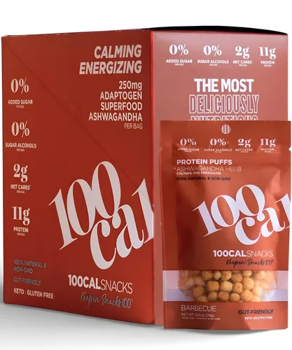 Vista 9 de Protein Puffs BBQ 0.43 oz de alto contenido en proteínas, 0.14 onzas de fibra Bocadillos salados saludables intestinales bajos en calorías