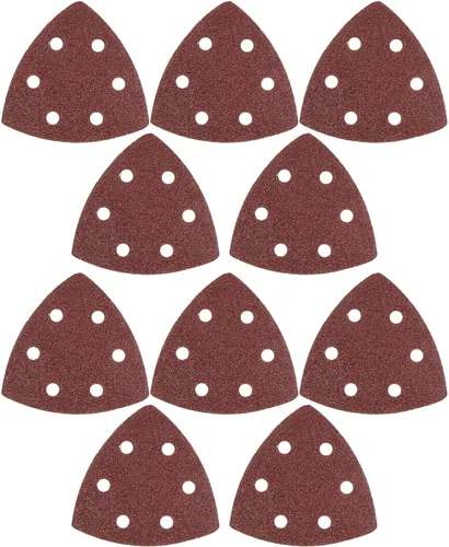 Vista 40 de Utoolmart Papel de lija para detalles, papel de lija triangular, almohadillas de lijado de gancho y bucle, multiherramienta oscilante triangular, 15