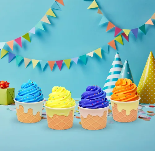 Vista 3 de Gift Boutique Paquete de 60 tazas de helado de papel de 10 onzas para postres