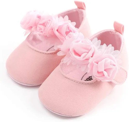 Vista 5 de ENERCAKE Zapatos de bebé para niña suela suave floral recién nacido Mary Jane zapatos planos para bautizo zapatos