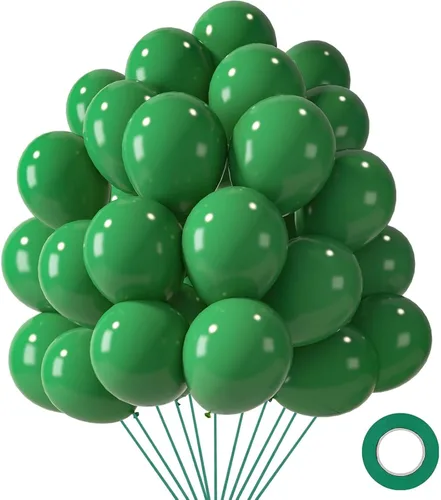 Vista 13 de LovesTown 110 globos de látex de 12 pulgadas con cinta para decoración de cumpleaños, baby shower, boda, fiesta, color azul (paquete de 2)