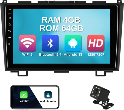 Vista 10 de Estéreo de coche Linux de 9 pulgadas para Honda CR-V CRV 2007-2011 Pantalla táctil IPS Radio de coche con Carplay y Android Auto Soporte Cámara