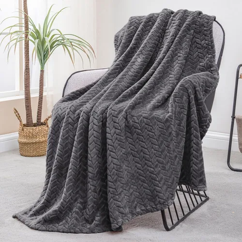 Vista 30 de Exclusivo Mezcla Manta de forro polar gris claro tamaño Queen para cama, 90 x 90 pulgadas, suave y acogedora manta decorativa 3D de franela