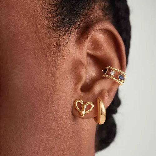 Vista 3 de MYEARS Aretes de Oro para Mujer Huggie Hoop Ear Stud Cuff 14K Pequeños Simples Hipoalergénicos Joyería de Uso Diario