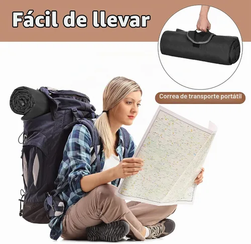 Vista 3 de Tirrinia Manta impermeable para exteriores con forro sherpa, resistente al viento, triple capa, cálida y cómoda, plegable para camping, estadio