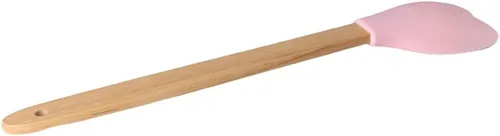 Vista 5 de Espátulas de silicona en forma de corazón, espátula de madera para hornear con mango de madera para mezclar cocinar, hornear, revolver, servir