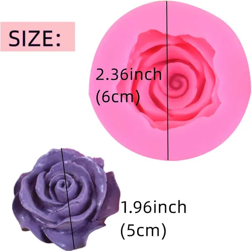 Vista 2 de BeeSpring Flower Bloom Rose Shape Silicone Fondant Soap 3D Cake Molds Cupcake Jelly Candy Chocolate Decoración Moldes Herramienta para hornear