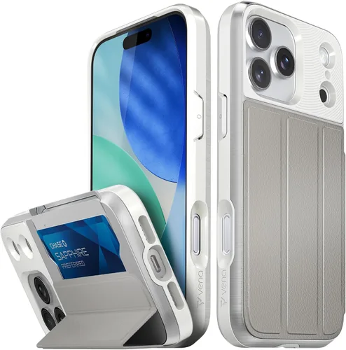 Vista 45 de VENA vCommute - Funda tipo cartera para iPhone 15, [protección contra caídas de grado militar] Funda de cuero con ranura para tarjetas con soporte