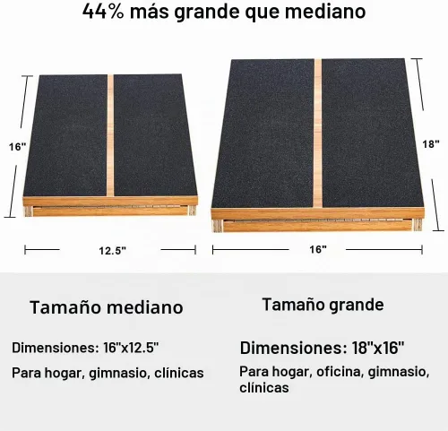 Vista 2 de StrongTek Tabla inclinada de madera extragrande, tabla inclinada ajustable y estirador de pantorrillas, tabla de estiramiento, mango lateral extra