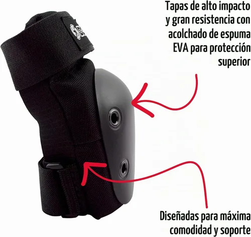Vista 5 de Bont Juego de protección triple con rodilleras, coderas y muñequeras para niños y jóvenes Negro