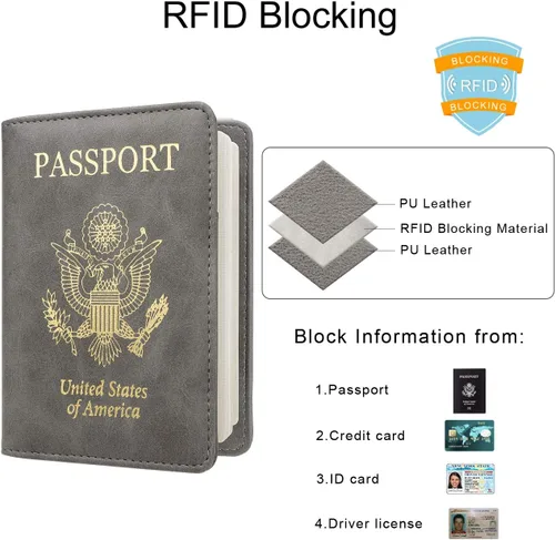 Vista 3 de Walnew RFID - Funda para pasaporte