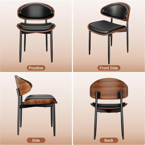 Vista 8 de YaFiti Juego de 2 sillas de comedor, modernas sillas de cocina de piel