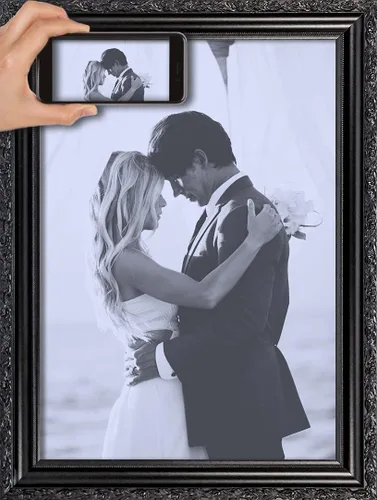 Vista 26 de ArtDirect Marco de madera ornamentado negro enmarcado personalizado de 12 x 12 pulgadas y tu foto o arte. Sube cualquier imagen y la imprimiremos
