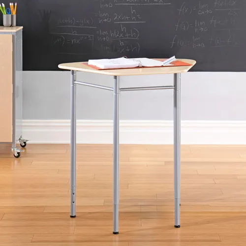 Vista 9 de Guidecraft Escritorio de pie ajustable - Triángulo: escritorio de estudio de madera para niños y adultos, mesa de altura ajustable con patas