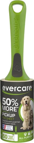 Vista 3 de Evercare Paquete económico de rodillos de pelusa para mascotas ultra pegajosos con 2 rodillos de pelusa y 3 rollos de recambio, 60 hojas cada uno