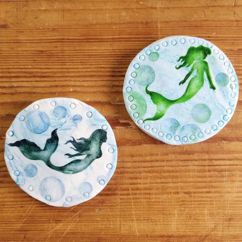 Vista 2 de Plantilla de galletas y manualidades de sirenas por Designer Stencils