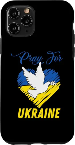 Vista 13 de Funda para iPhone 12 mini Pray for Ucrania, símbolo de la paz, bandera ucraniana, corazón