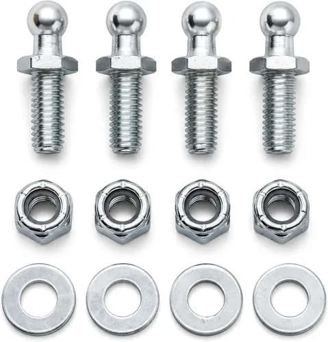 Vista 6 de 4 pares de pernos de bola de 0.394 in con tuercas de bloqueo de hardware, arandelas de rosca de 5/16-18 x vástago de 1 pulgada de largo