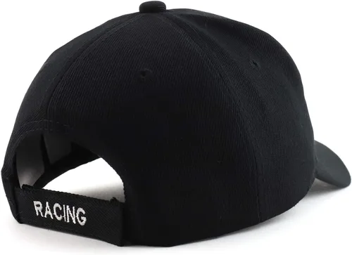 Vista 21 de Trendy Apparel Shop Gorra de béisbol con bandera de carreras bordada en 3D