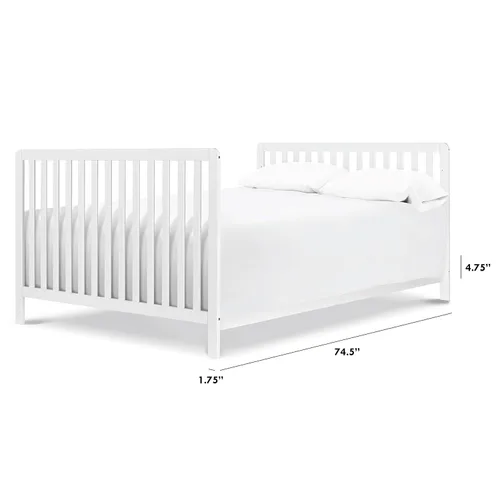 Vista 4 de Kit de conversión de cama DaVinci con accesorios ocultos para cama tamaño doble/tamaño completo (M5789) en color blanco en acabado blanco