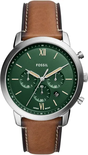 Vista 15 de Fossil Neutra - Reloj cronógrafo de cuarzo de acero inoxidable y cuero para hombre Pulsera negra/marrón