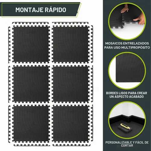 Vista 7 de ProsourceFit Alfombrilla de Ejercicio con Rompecabezas de Patrón Tejido Extra Gruesa de 1 Pulgada, Baldosas de Espuma EVA Entrelazadas para Piso