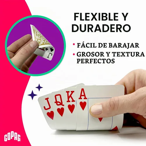 Vista 3 de Copag 1546 Neoteric Design - Juego de cartas 100 % de plástico, tamaño de póquer (estándar) violeta/amarillo/azul (índice jumbo, 1 juego)