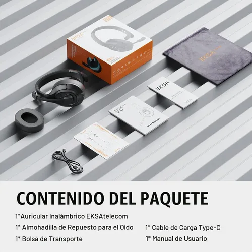 Vista 9 de EKSA Auriculares Bluetooth mejorados para camionero con micrófono ENC, alcance inalámbrico de 99 pies y tiempo de conversación de 30 horas