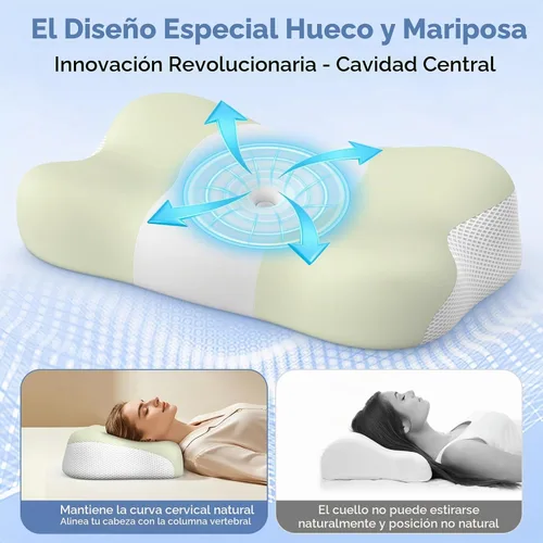 Vista 7 de Almohada cervical para el cuello de espuma viscoelástica ergonómica de un