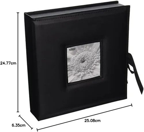 Vista 3 de Pioneer Photo Albums Caja de fotos con marco de piel sintética cosida con 3 anillas, 120 bolsillos para impresiones de 4 x 6 pulgadas, 5 x 7