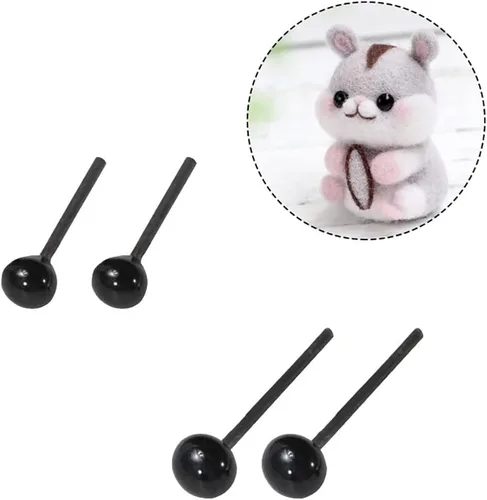Vista 2 de 200 piezas minúsculos ojos de cristal mini ojos negros artesanales muñeca ojos títeres juguete ojos para lana fieltro manualidades 0.079 in