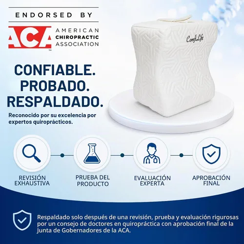 Vista 2 de ComfiLife Almohada de rodilla para personas que duermen de lado, almohada refrescante para dormir de lado, almohada de rodilla con correa para dolor