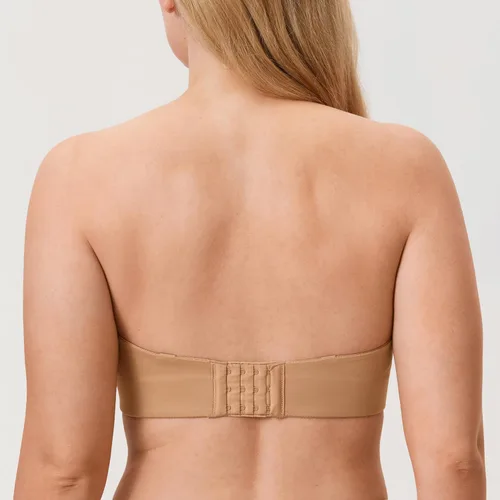 Vista 2 de DELIMIRA - Brasier sin tirantes para mujer, sin forro, con varillas, brasier reductor con soporte, talla extragrande