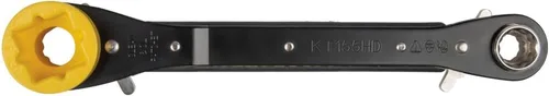 Vista 10 de KLEIN TOOLS KT155HD Llave de trinquete 6 en 1 de Lineman's de alta resistencia con diseño de perno y enchufe amarillo brillante