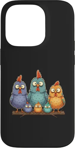 Vista 17 de Chicken: My Cluck Crew, Three Big Hens + Four Tiny Chicks Case for iPhone 16