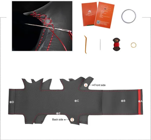 Vista 5 de MEWANT Funda para volante para Toyota Tacoma Tundra 4Runner Sienna Highlander Sequoia Land Cruiser Prado 120 Land Cruiser Hilux LS400 GX GX470