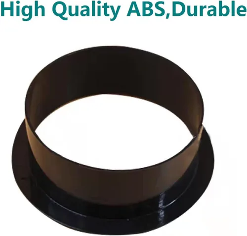 Vista 3 de Placa de pared para salida de secadora de 3" de plástico negro con brida recta para conector de conducto, guarnición de pared, collar de tubo