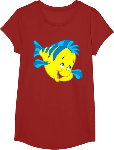 Vista 88 de Disney Camiseta de disfraz de cara grande de la Sirenita Flounder Sidekick