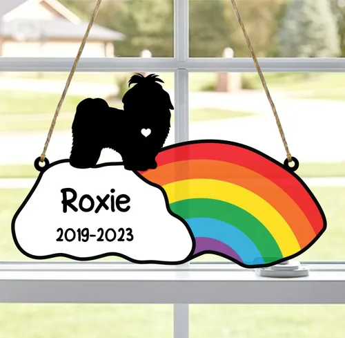 Vista 94 de LOVELYPOD Rainbow Bridge - Regalos conmemorativos para mascotas, regalos conmemorativos para perros afganos por pérdida de sabueso afgano, regalo
