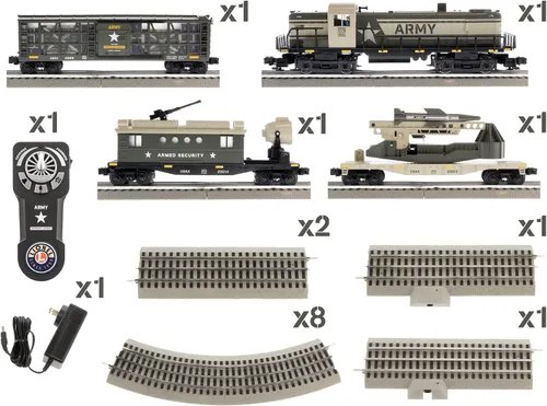 Vista 11 de Lionel Army Freight Electric O Gauge Bluetooth 5.0 Set de Tren Eléctrico con Control Remoto